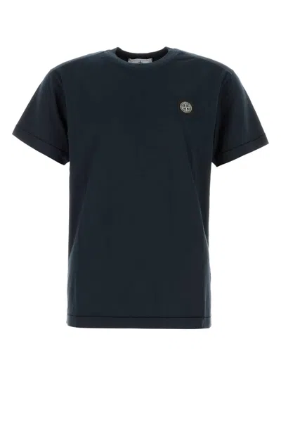 STONE ISLAND DARK BLUE COTTON T-SHIRT