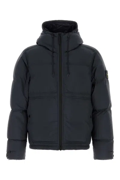 STONE ISLAND DARK BLUE NYLON DOWN JACKET