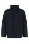 Stone Island Padded Field Jacket With Anti-drip And Snap Pockets In Black