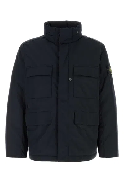 STONE ISLAND DARK BLUE POLYESTER PADDED JACKET