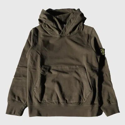 Stone Island Kids' Dark Green Cotton Sweatshirt In Military Green