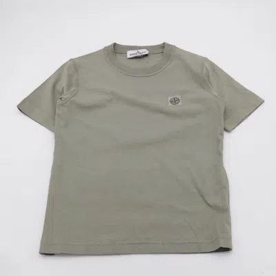 Stone Island Kids' Dark Green Cotton T-shirt In Mud