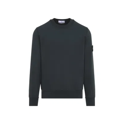 Stone Island Compass Patch Soft Fleece Sweatshirt In Green