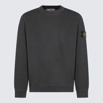 STONE ISLAND STONE ISLAND DARK GREY COTTON SWEATSHIRT