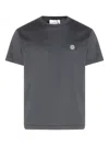 Stone Island Slim Fit Cotton Jersey T-shirt With Compass Patch Clothing In Gray