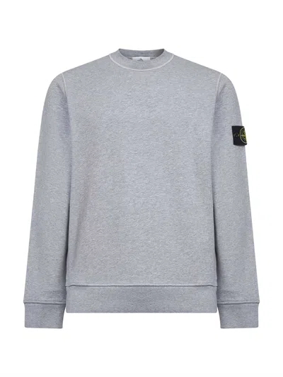 STONE ISLAND DARK GREY ORGANIC COTTON CREWNECK SWEATSHIRT
