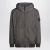Stone Island Dark Grey Zip-up Nylon Jacket Men In Gray