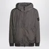 Stone Island Dark Grey Zip-up Nylon Jacket Men In Gray