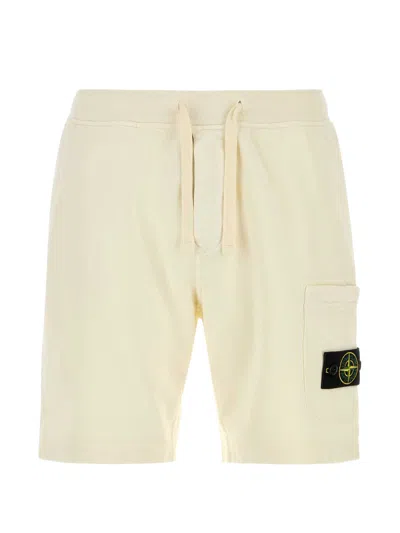 Stone Island Dark Pink Cotton Bermuda Shorts In Brown