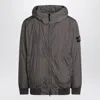 Stone Island Dark Grey Zip-up Nylon Jacket Men In Gray