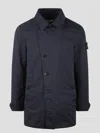 Stone Island Men Short Trench Coat With Anti-drip Treatment