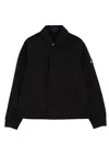 Stone Island Collared Denim Jacket Featuring Front Pockets In Black
