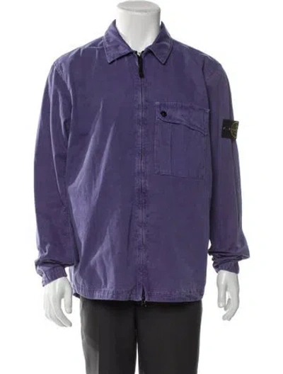 Pre-owned Stone Island Denim Jacket In Purple