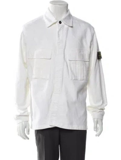 Pre-owned Stone Island Denim Jacket In White
