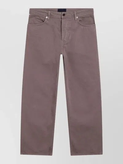 Stone Island Denim Jeans Belt Loops Five Pocket Style In Purple