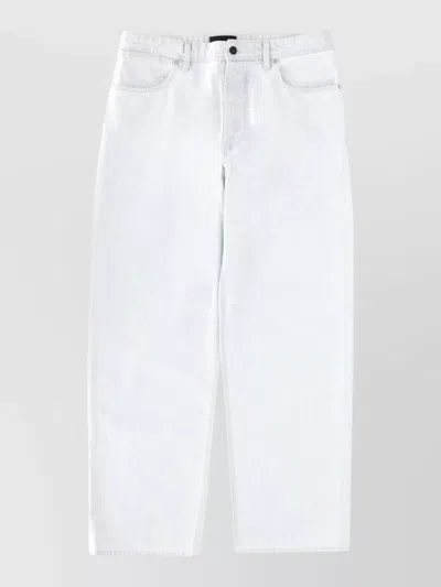 Stone Island Denim Jeans Trousers Belt Loops Five Pockets In White