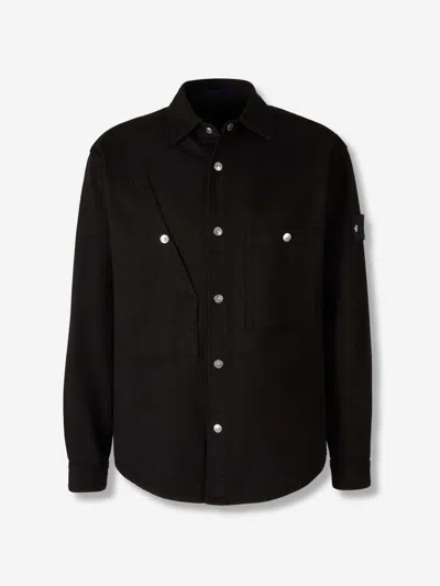 Stone Island Denim Long Coat By In Black