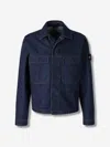 Stone Island Denim Long Coat By In Blue
