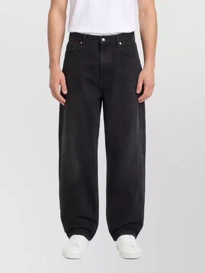 Stone Island Denim Mid-rise Straight-leg Jeans In Black
