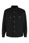 Stone Island Bull Denim-tc Overshirt With Bellows Pockets In Black