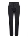 Stone Island Denim Research Black Cotton Stretch Denim Slim Fit Jeans In Black