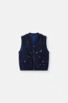 Stone Island Denim Research Light Denim Vest In Blue