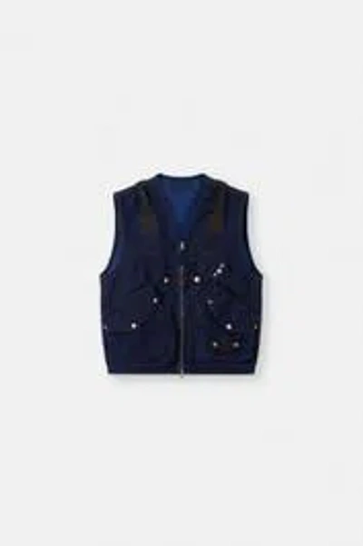 Stone Island Denim Research Light Denim Vest In Blue