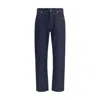 Stone Island Five-pocket Trousers With Belt Loops And Contrast Stitching In Blue