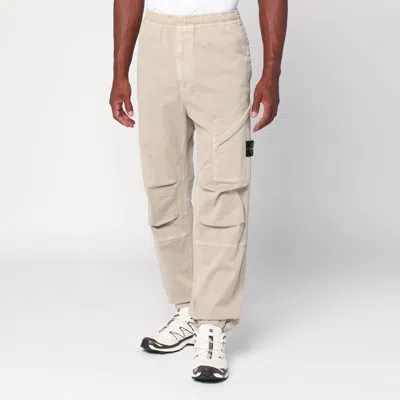 STONE ISLAND STONE ISLAND DESERT-COLOURED TROUSERS IN COTTON