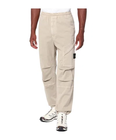 Stone Island Desert-coloured Trousers In Cotton In Neutral
