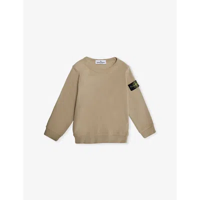 Stone Island Kids' Brand-patch Cotton-jersey Sweatshirt 2-12 Years Deserto