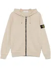 Stone Island Detachable-badge Hoodie In Green