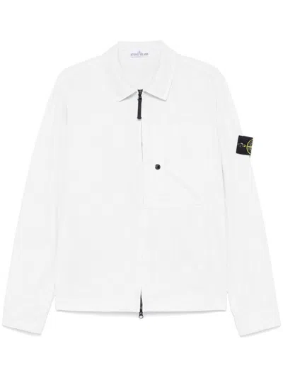 Stone Island Compass-badge Overshirt In Purple