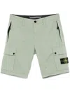 Stone Island Detachable-badge Shorts In Green