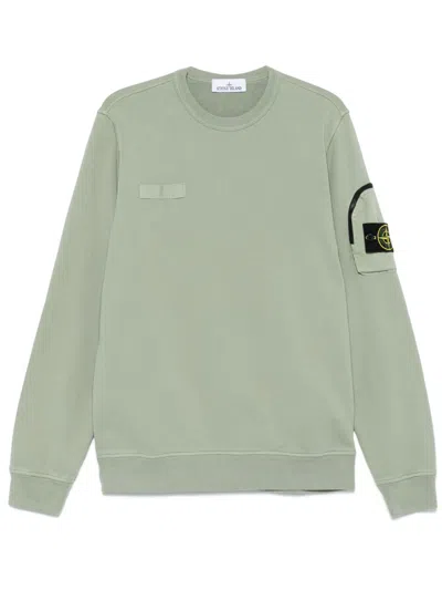 Stone Island Detachable-badge Sweatshirt In Green