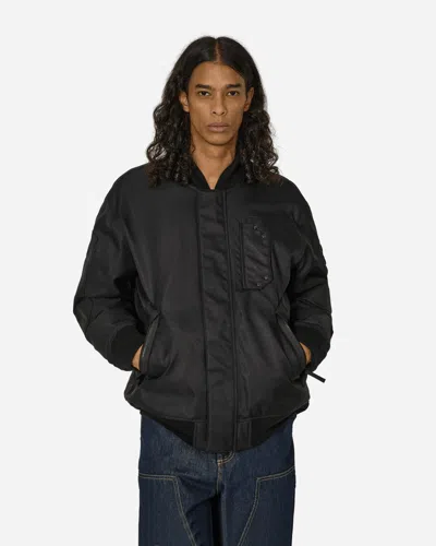 Stone Island Diagonal Nylon Down Bomber Jacket Black In White