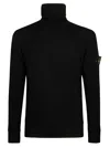 Stone Island Ghost Virgin Wool Funnel-neck Sweater In Black
