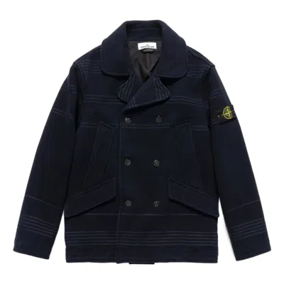 Stone Island Double-breasted Logo Patch Jacket 'black'