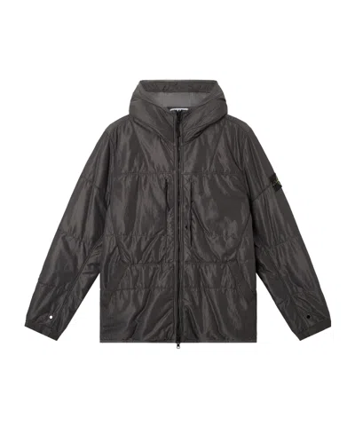 Stone Island Double-sided Quilted Hooded Drop Resistance Jacket In Charcoal-grey