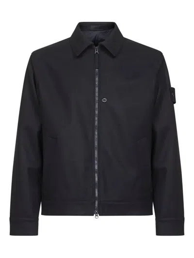 STONE ISLAND DOUBLE-SLIDER ZIPPED SHIRT JACKET