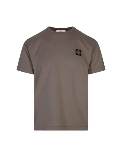 Stone Island Dove 60/2 Cotton T-shirt In Brown
