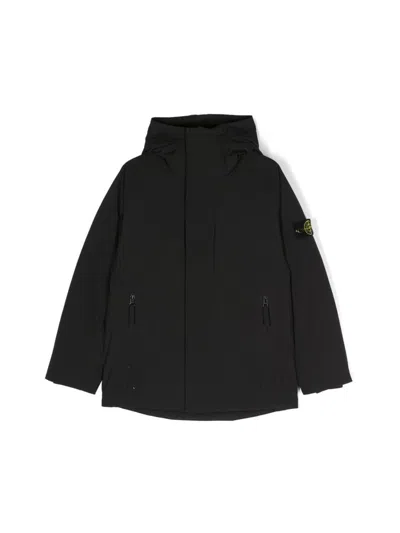 Stone Island Down Jacket In Black