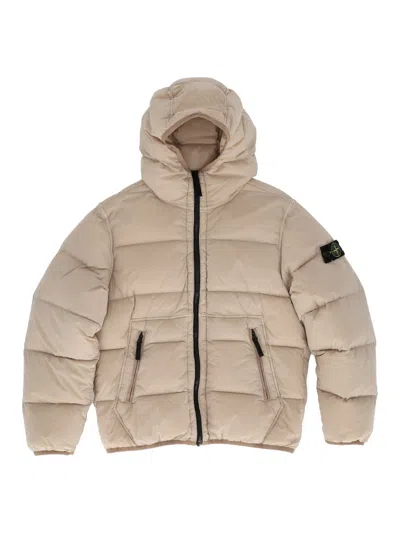 Stone Island Kids' Down Jacket In Brown