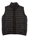Stone Island Quilted Cotton Vest In Black