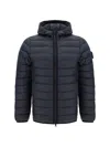 Stone Island Compass-patch Puffed Jacket In Black