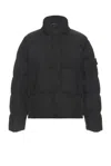 Stone Island Down Jacket In Lightweight Recycled Nylon Reps In Black