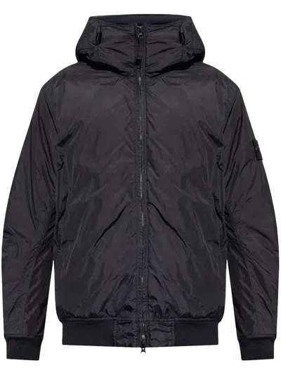 Stone Island Down Jacket In Blue