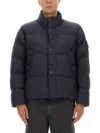 Stone Island Down Jacket In Lightweight Recycled Nylon Reps Jackets Blue In Blue