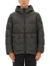 Stone Island Down Jacket "crinckle Reps Ny" In Black
