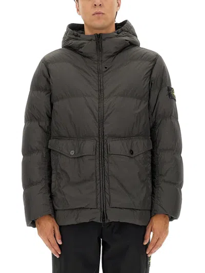 Stone Island Down Jacket "crinckle Reps Ny" In Multi